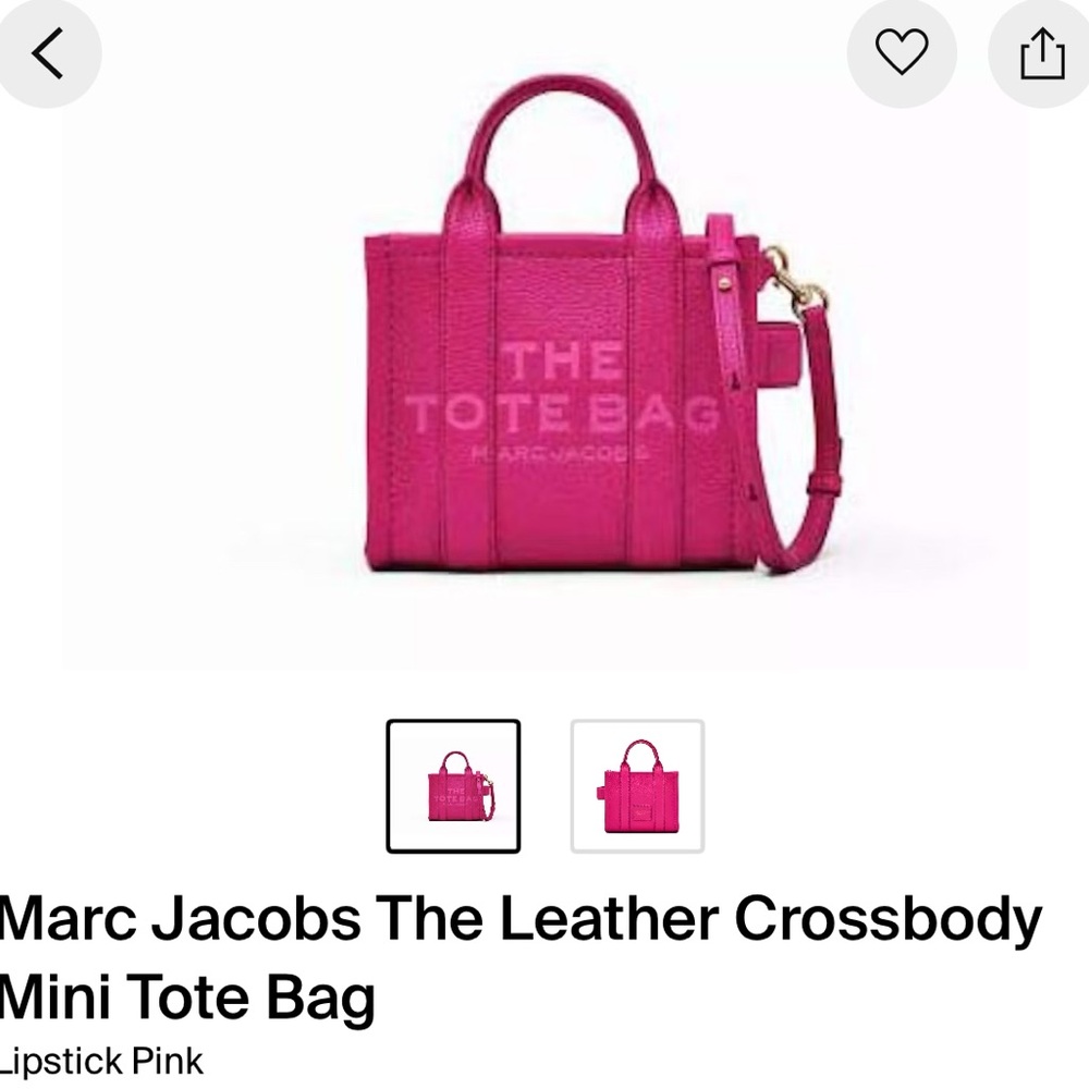 Marc Jacobs Lipstick Pink Leather Tote
